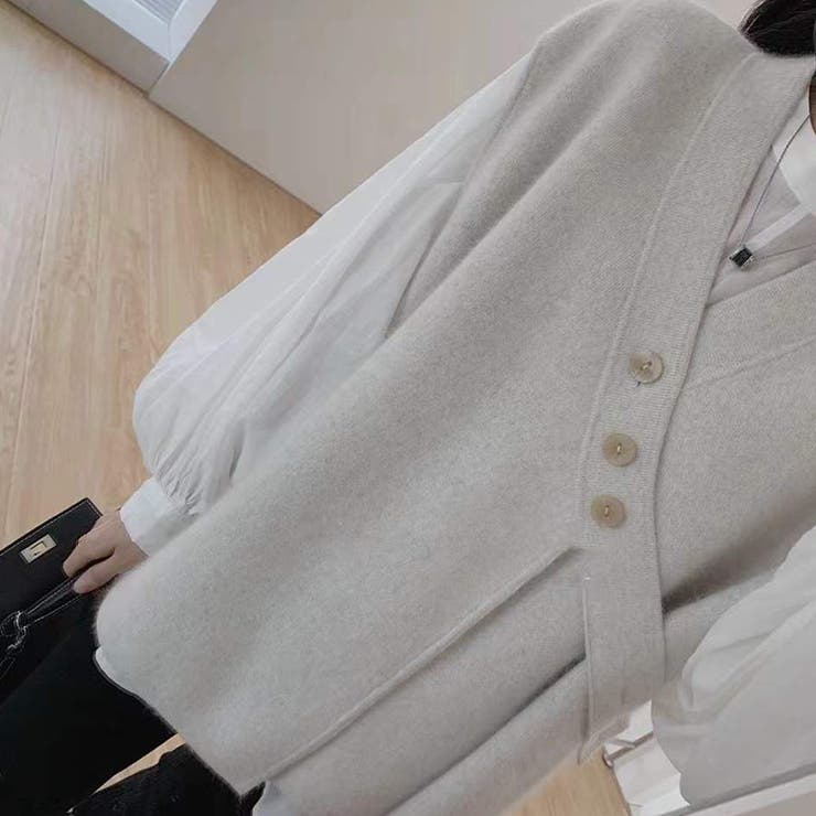 【赤字覚悟！処分セール】カジュアルベスト付きパフスリーブシャツセットアップ | 17kg | 詳細画像2 