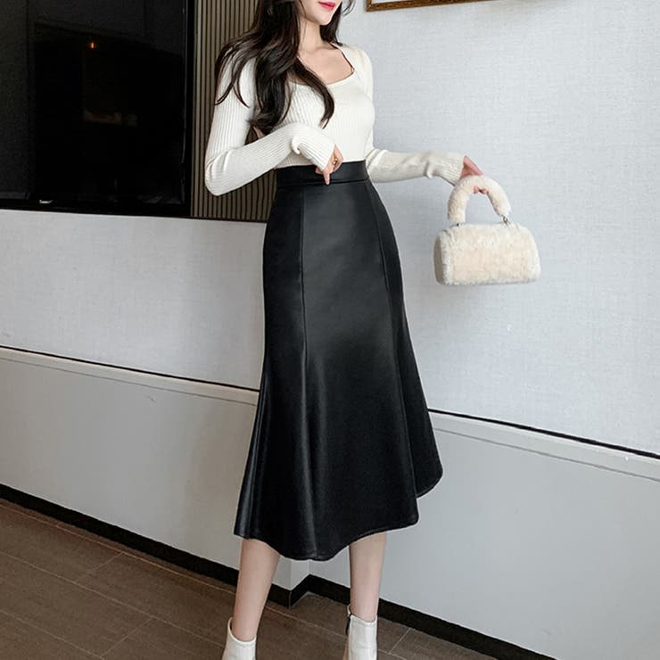 【赤字覚悟！処分セール】韓国ファッション秋冬マーメイドひざ丈スカート | 17kg | 詳細画像13 