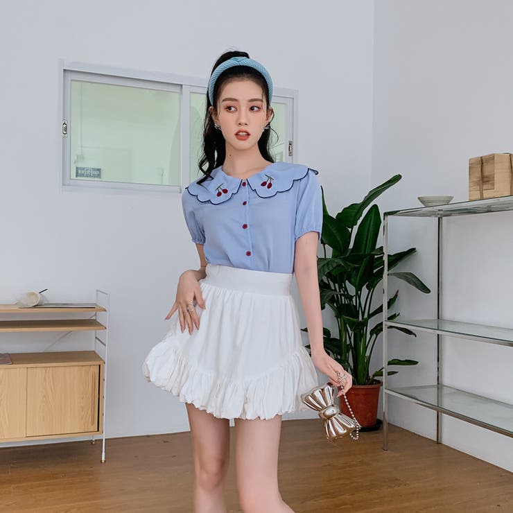 【赤字覚悟！処分セール】トップス刺繍シャツブラウスパフスリーブⅤネックオシャレ | 17kg | 詳細画像19 