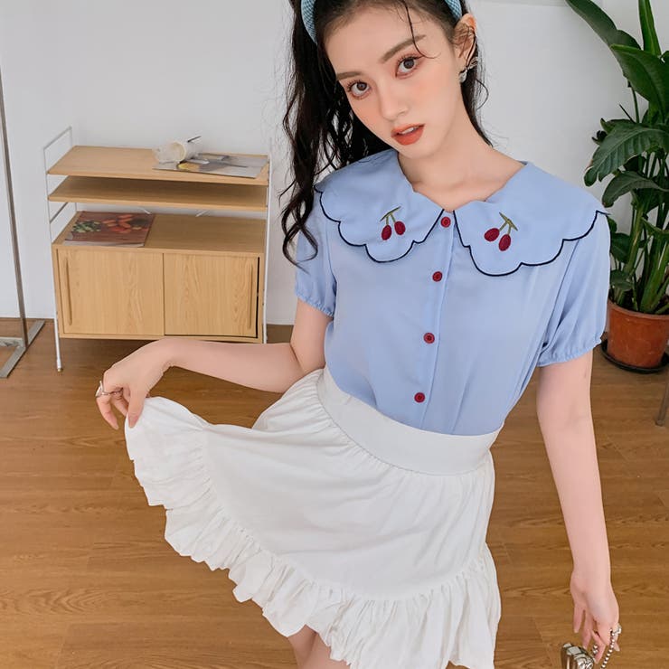 【赤字覚悟！処分セール】トップス刺繍シャツブラウスパフスリーブⅤネックオシャレ | 17kg | 詳細画像22 