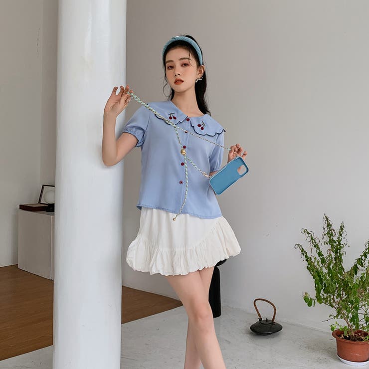 【赤字覚悟！処分セール】トップス刺繍シャツブラウスパフスリーブⅤネックオシャレ | 17kg | 詳細画像24 