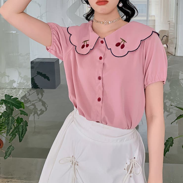 【赤字覚悟！処分セール】トップス刺繍シャツブラウスパフスリーブⅤネックオシャレ | 17kg | 詳細画像28 