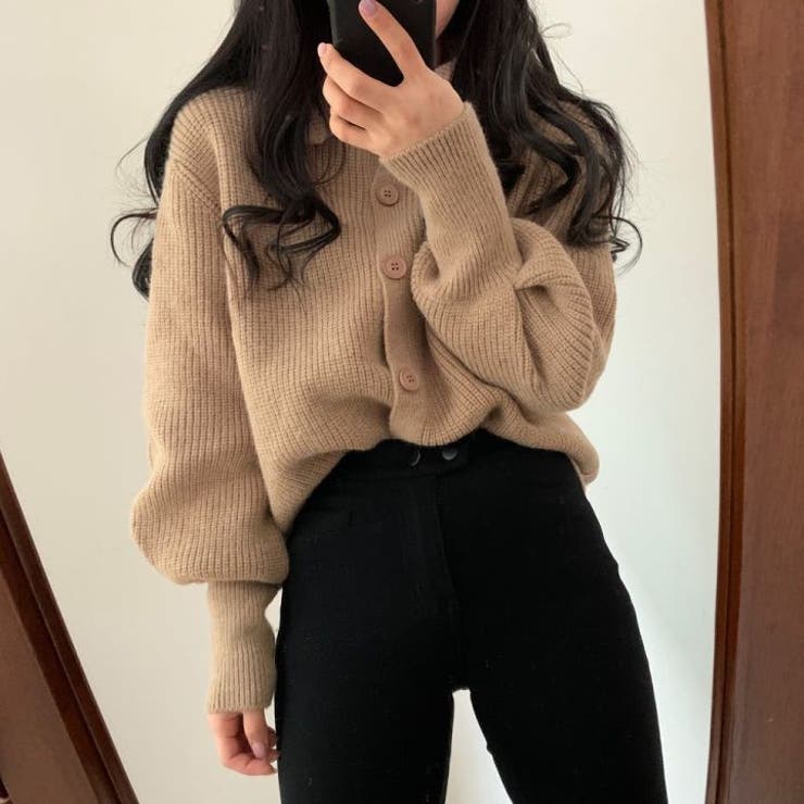 【SHOPLIST限定】カジュアルな2way襟のニットカーディガン | 17kg | 詳細画像17 