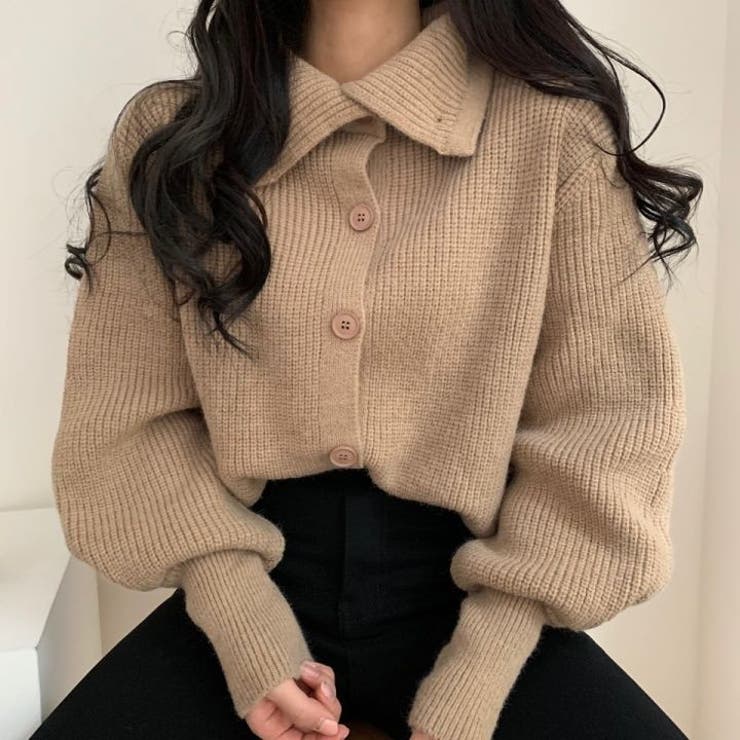 【SHOPLIST限定】カジュアルな2way襟のニットカーディガン | 17kg | 詳細画像6 