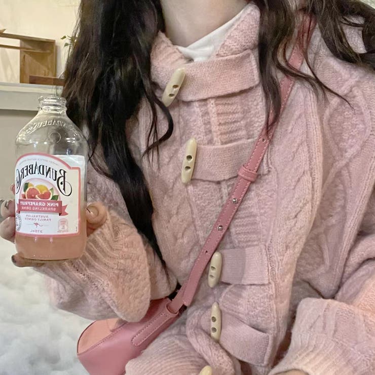 【SHOPLIST限定】韓国風フード付きケーブル編みニットカーディガン | 17kg | 詳細画像2 