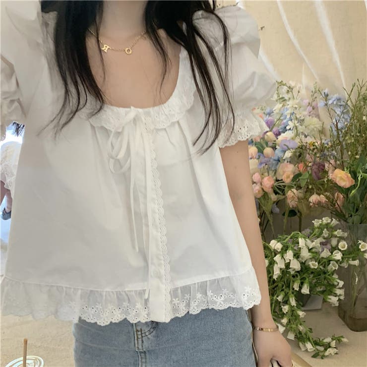 【赤字覚悟！処分セール】トップスレースブラウスクルーネック女性らしい | 17kg | 詳細画像17 