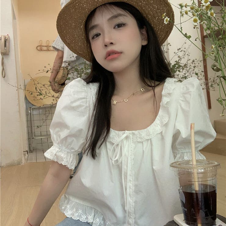 ホワイト | 【赤字覚悟！処分セール】トップスレースブラウスクルーネック女性らしい | 17kg