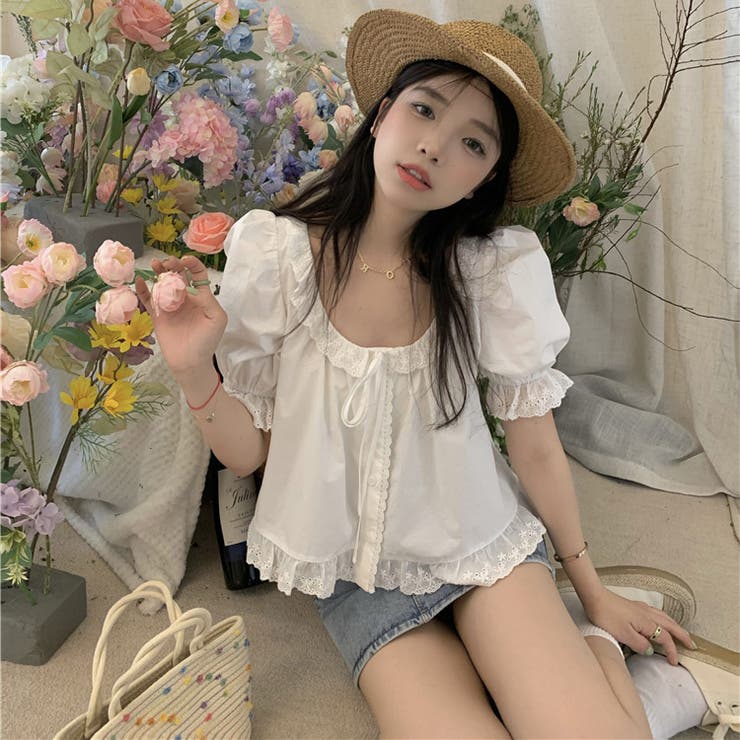 【赤字覚悟！処分セール】トップスレースブラウスクルーネック女性らしい | 17kg | 詳細画像8 