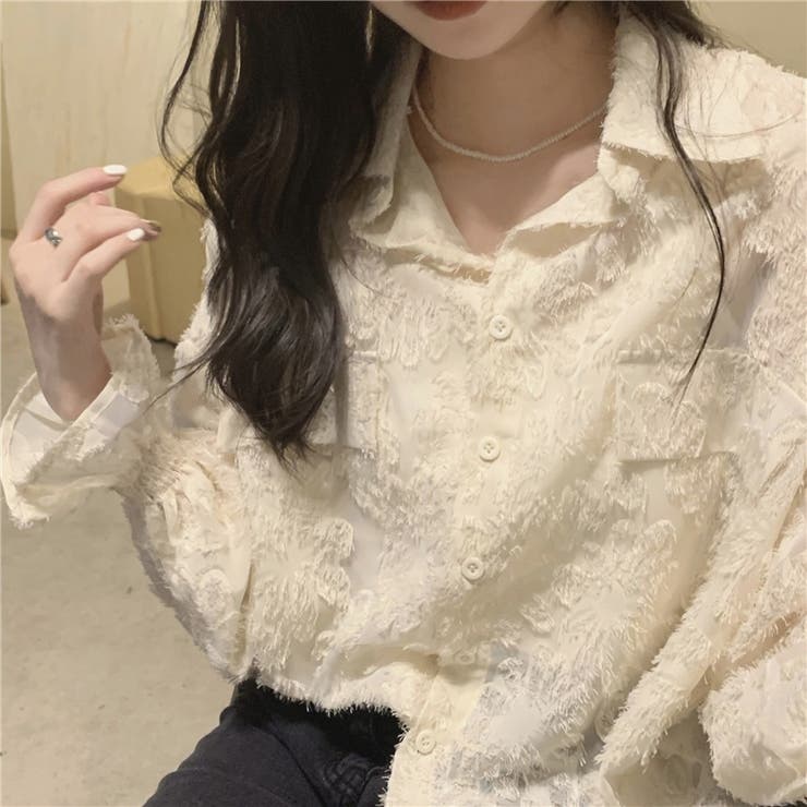 シャツシースルートップス日焼け止め服カジュアルビッグシャツレース キレイめ[品番：SNJW0000510]｜17kg（イチナナキログラム）のレディースファッション通販｜SHOPLIST（ショップリスト）