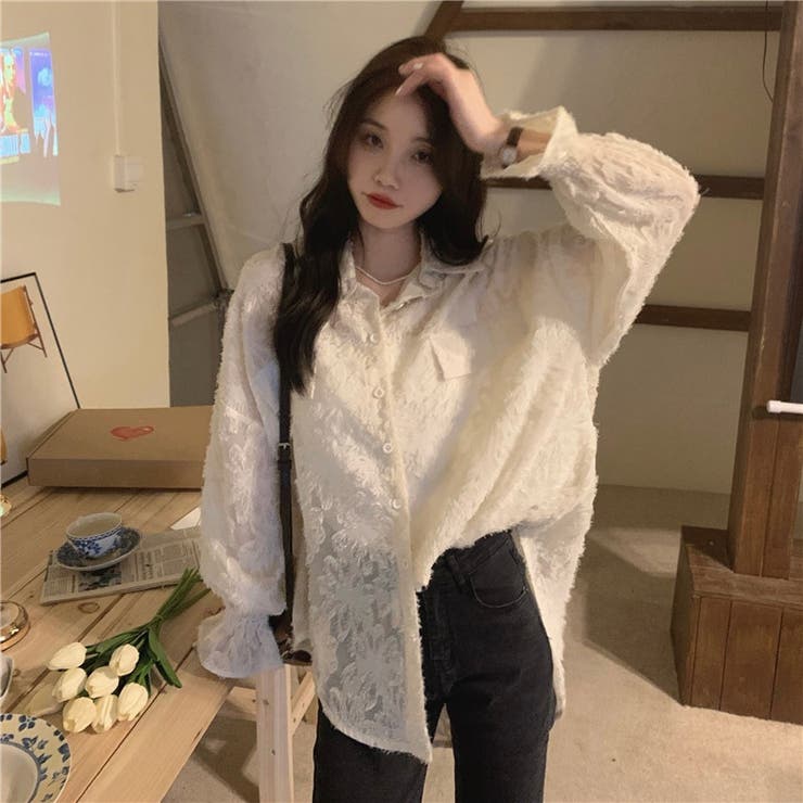 【SHOPLIST限定】シャツシースルートップス日焼け止め服カジュアルビッグシャ… | 17kg | 詳細画像5 