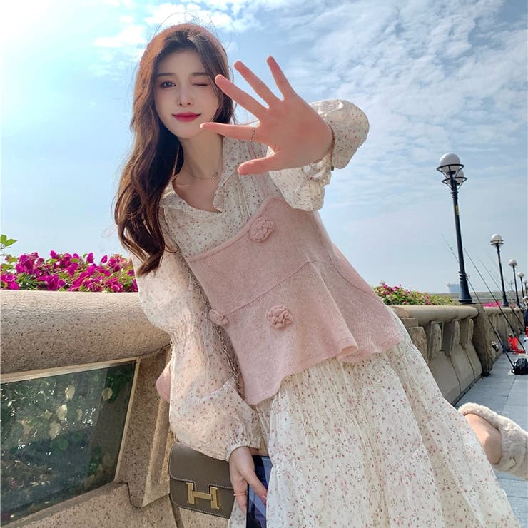 【赤字覚悟！処分セール】優しい雰囲気漂う立体花柄ニットキャミソール | 17kg | 詳細画像10 