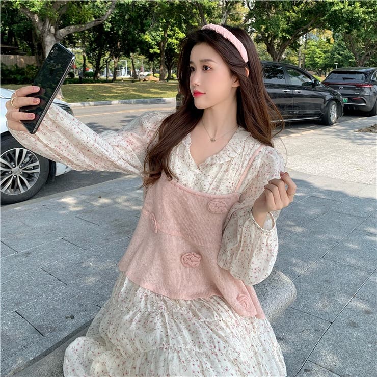 【赤字覚悟！処分セール】優しい雰囲気漂う立体花柄ニットキャミソール | 17kg | 詳細画像12 