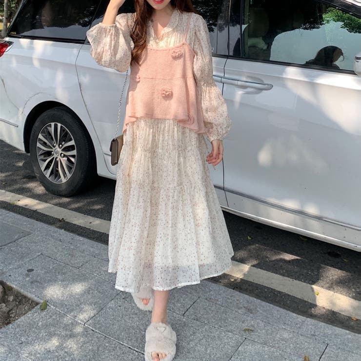 【赤字覚悟！処分セール】優しい雰囲気漂う立体花柄ニットキャミソール | 17kg | 詳細画像3 