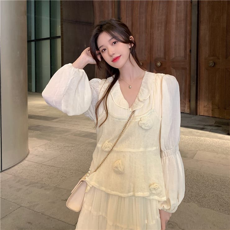 【赤字覚悟！処分セール】優しい雰囲気漂う立体花柄ニットキャミソール | 17kg | 詳細画像34 