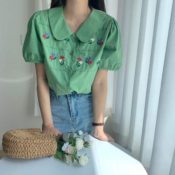 【赤字覚悟！処分セール】トップス半袖シャツ刺繍ブラウス花柄バルーン袖 | 17kg | 詳細画像28 