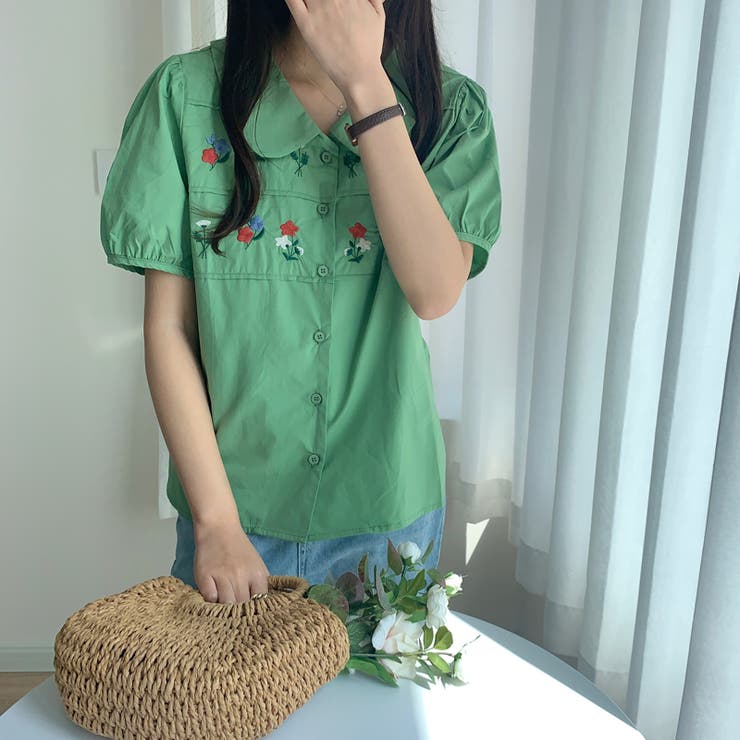 【赤字覚悟！処分セール】トップス半袖シャツ刺繍ブラウス花柄バルーン袖 | 17kg | 詳細画像44 