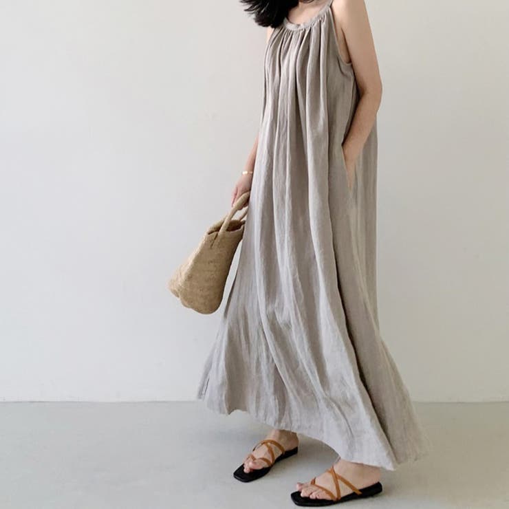 【SHOPLIST限定】ロングキャミワンピース綿麻ノースリーブ | 17kg | 詳細画像14 