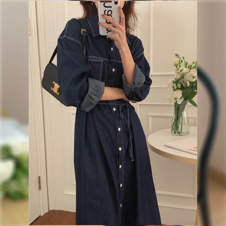 【SHOPLIST限定】デニムライクに!紐付けデニムワンピース | 17kg | 詳細画像1 