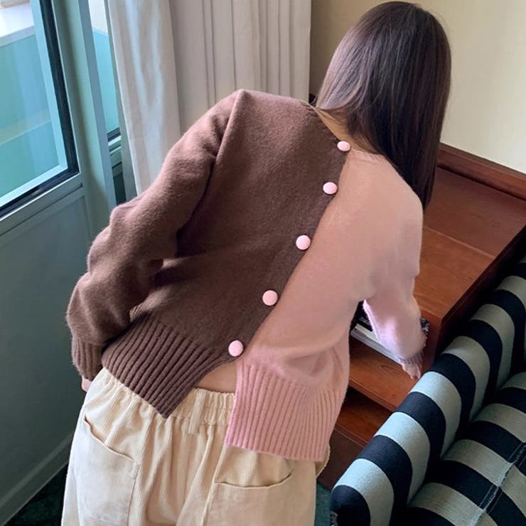甘辛系ガールズ☆配色 ドット ポケット ニットカーディガン | 17kg | 詳細画像5 