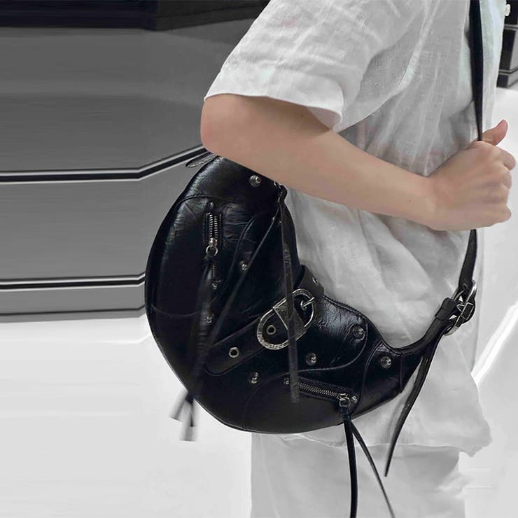 ユニセックス☆大容量 スタッズ ライダースバッグ ショルダー ワンショルダー | 17kg | 詳細画像10 