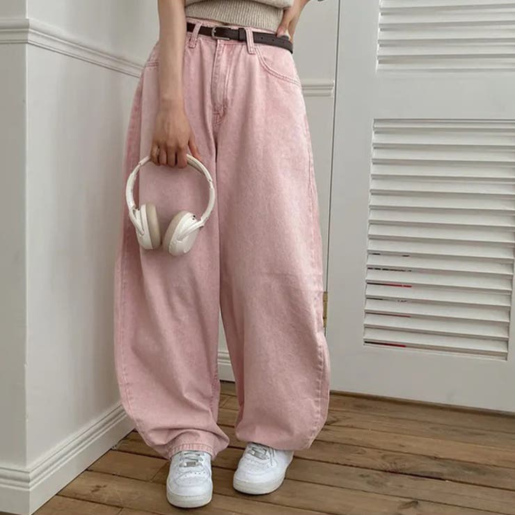 甘辛系ガールズ☆ハイウエスト ハート ポケット ワイドデニムパンツ | 17kg | 詳細画像10