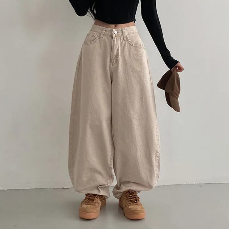 甘辛系ガールズ☆ハイウエスト ハート ポケット ワイドデニムパンツ | 17kg | 詳細画像18