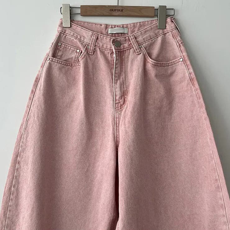 甘辛系ガールズ☆ハイウエスト ハート ポケット ワイドデニムパンツ | 17kg | 詳細画像21