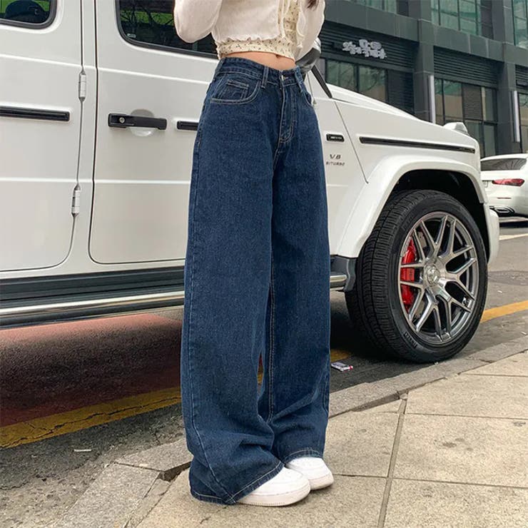 甘辛系ガールズ☆ハイウエスト ボタン ワイド ストレート デニムパンツ | 17kg | 詳細画像20 