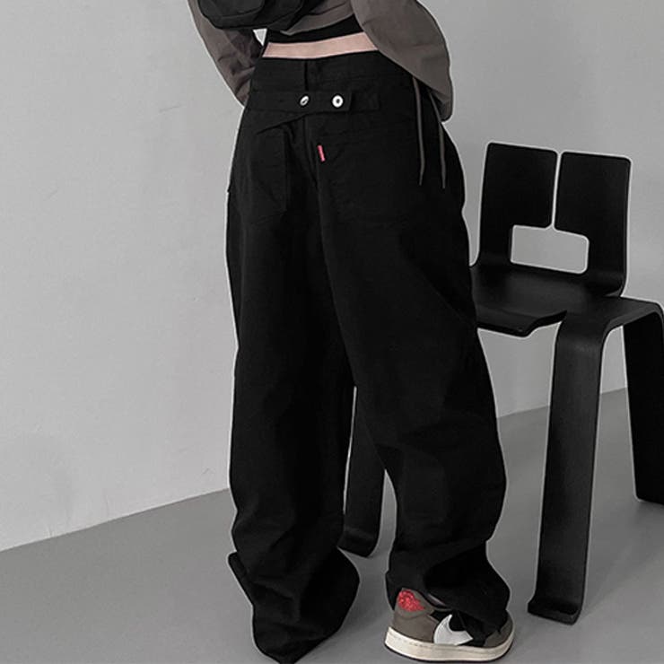 甘辛系ガールズ☆ハイウエスト ボタン ワイド ストレート デニムパンツ | 17kg | 詳細画像24 