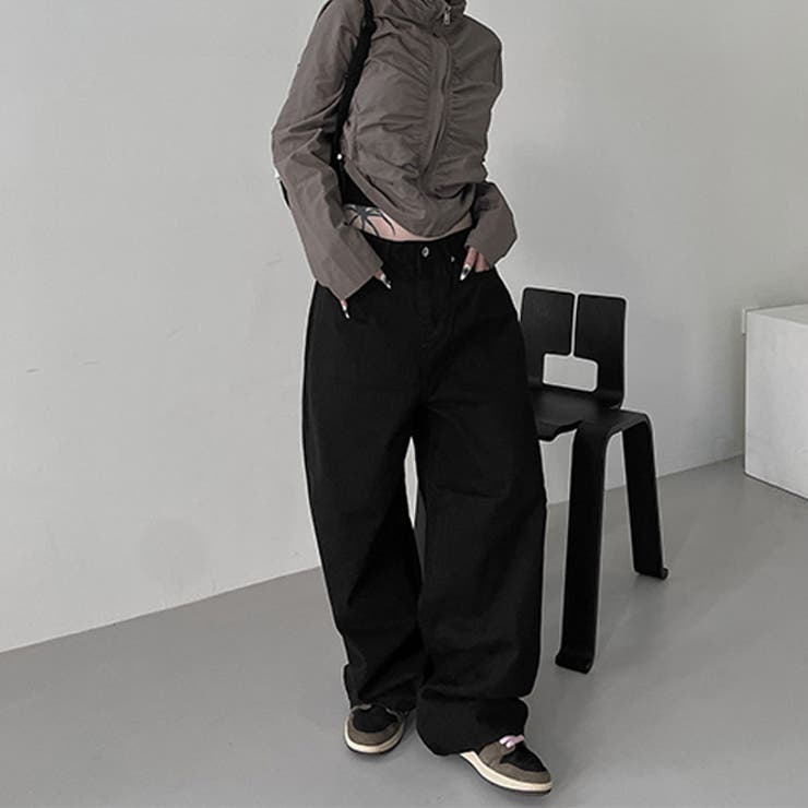 甘辛系ガールズ☆ハイウエスト ボタン ワイド ストレート デニムパンツ | 17kg | 詳細画像28 