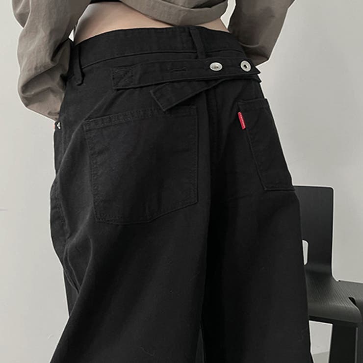 甘辛系ガールズ☆ハイウエスト ボタン ワイド ストレート デニムパンツ | 17kg | 詳細画像32 