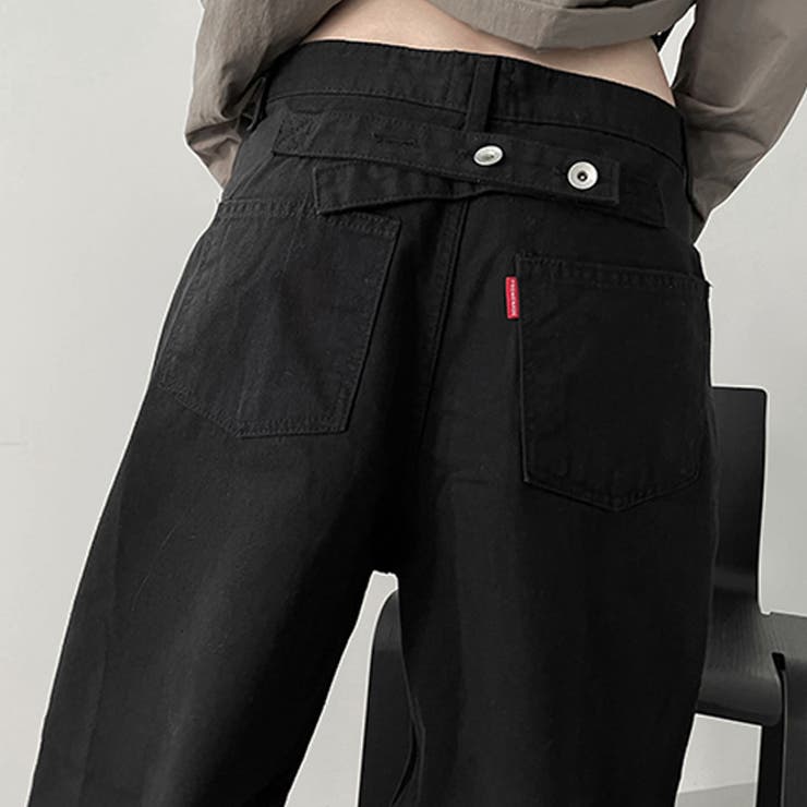 甘辛系ガールズ☆ハイウエスト ボタン ワイド ストレート デニムパンツ | 17kg | 詳細画像33 