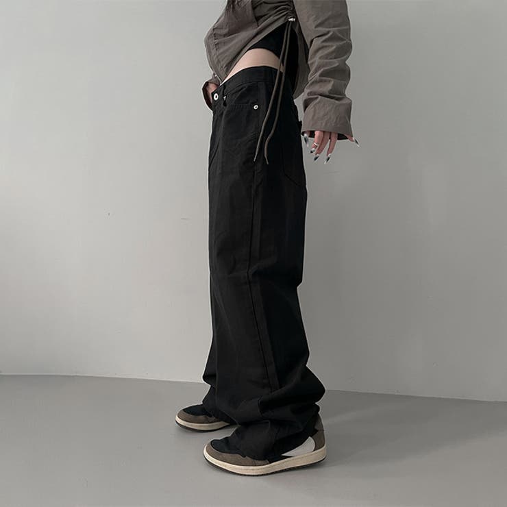 甘辛系ガールズ☆ハイウエスト ボタン ワイド ストレート デニムパンツ | 17kg | 詳細画像37 