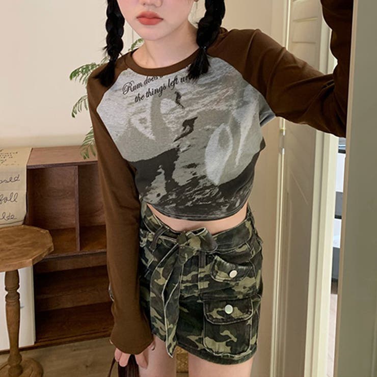 甘辛系ガールズ☆クルーネック 長袖Tシャツ クロップド丈 | 17kg | 詳細画像13 