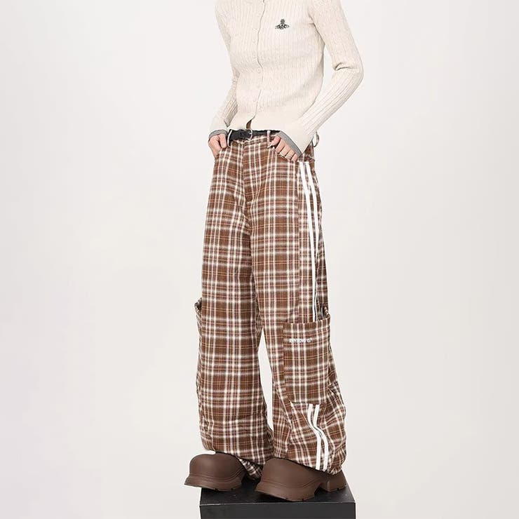 2025秋☆甘辛系ガールズ☆ルーズ チェック スウェット パンツ | 17kg | 詳細画像8 