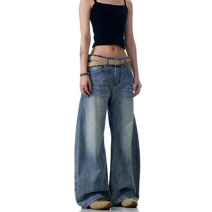 2025秋☆甘辛系ガールズ☆ウォッシュ カーブ デニムパンツ | 17kg | 詳細画像12 