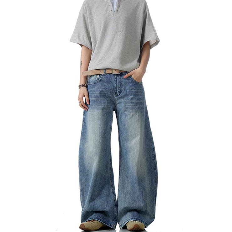 2025秋☆甘辛系ガールズ☆ウォッシュ カーブ デニムパンツ[品番