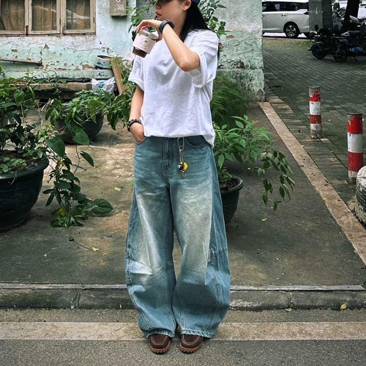 2025秋☆甘辛系ガールズ☆ウォッシュ カーブ デニムパンツ | 17kg | 詳細画像27 