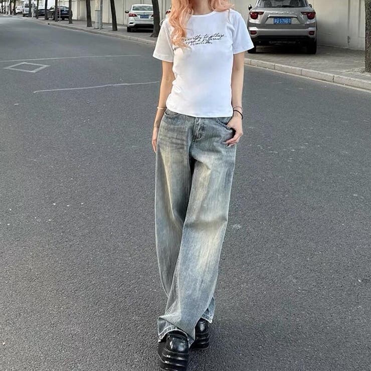 2025秋☆甘辛系ガールズ☆ウォッシュ カーブ デニムパンツ | 17kg | 詳細画像32 