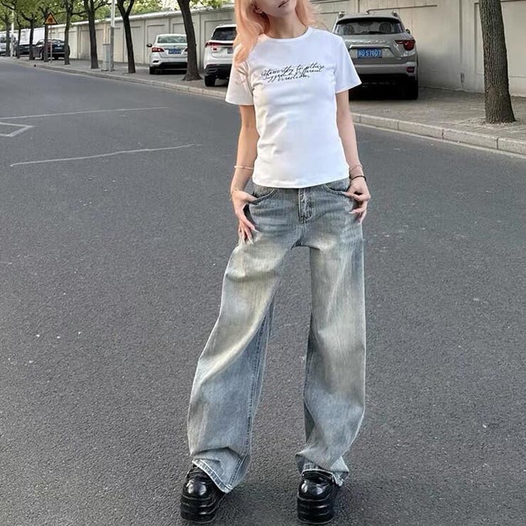 2025秋☆甘辛系ガールズ☆ウォッシュ カーブ デニムパンツ | 17kg | 詳細画像33 