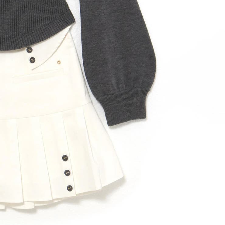 2025秋☆バイカラー襟付き トップス + プリーツスカート 2点セット | 17kg | 詳細画像14 