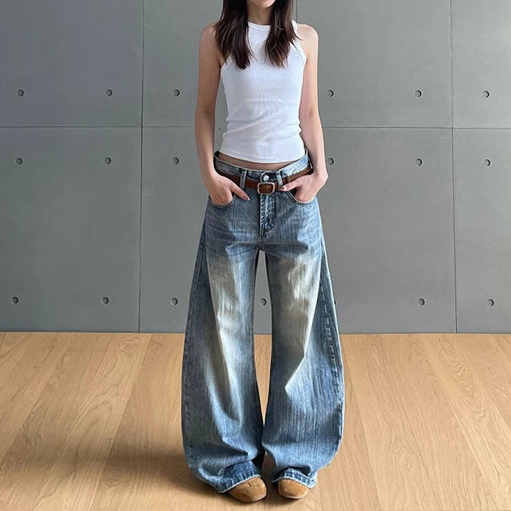 2025秋☆ユニセックス☆ドビー ウォッシュ カーブデニムパンツ | 17kg | 詳細画像6 