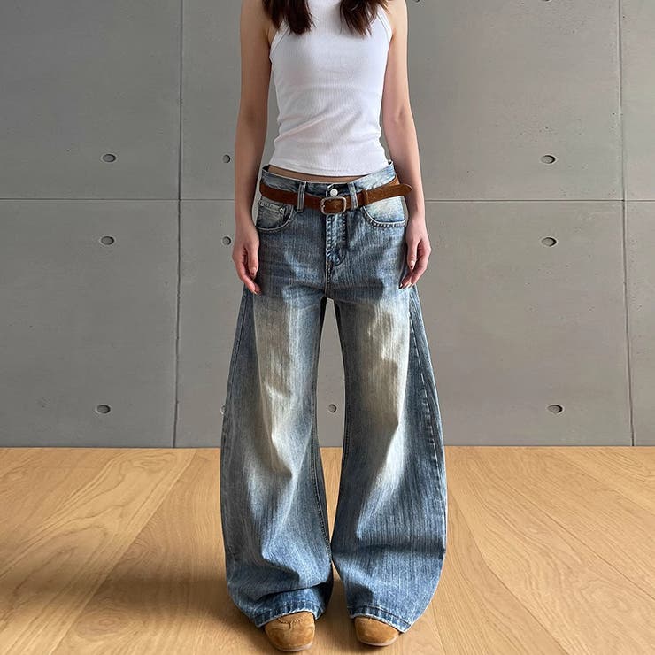 2025秋☆ユニセックス☆ドビー ウォッシュ カーブデニムパンツ | 17kg | 詳細画像7 