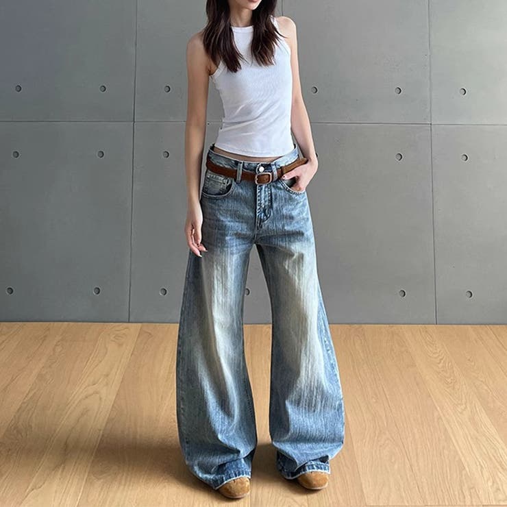 2025秋☆ユニセックス☆ドビー ウォッシュ カーブデニムパンツ | 17kg | 詳細画像4 
