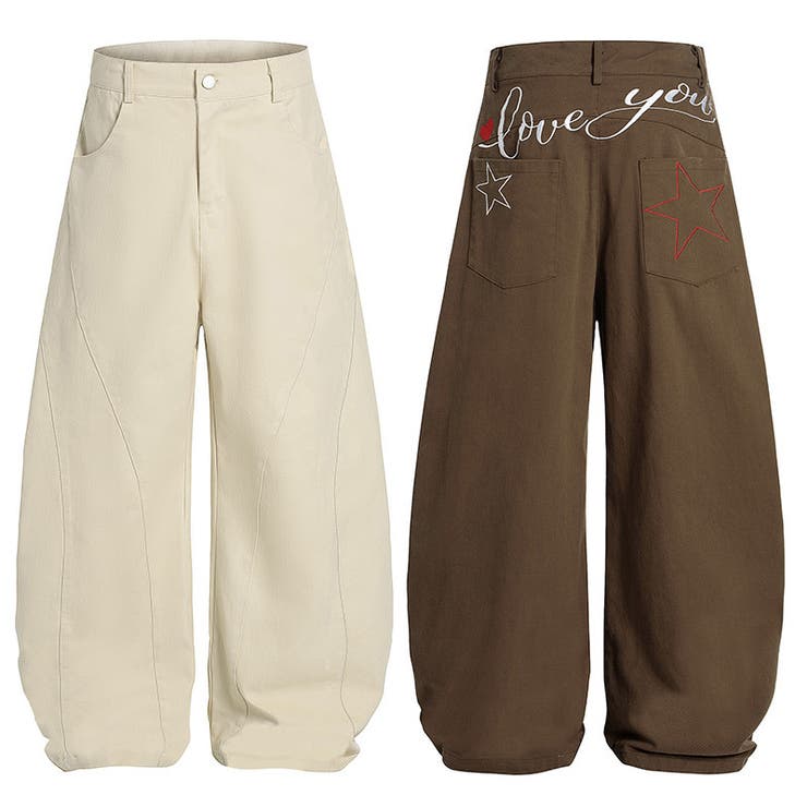 2025秋☆ユニセックス☆ストリートレトロスターロゴ刺繍デニムパンツ | 17kg | 詳細画像6 