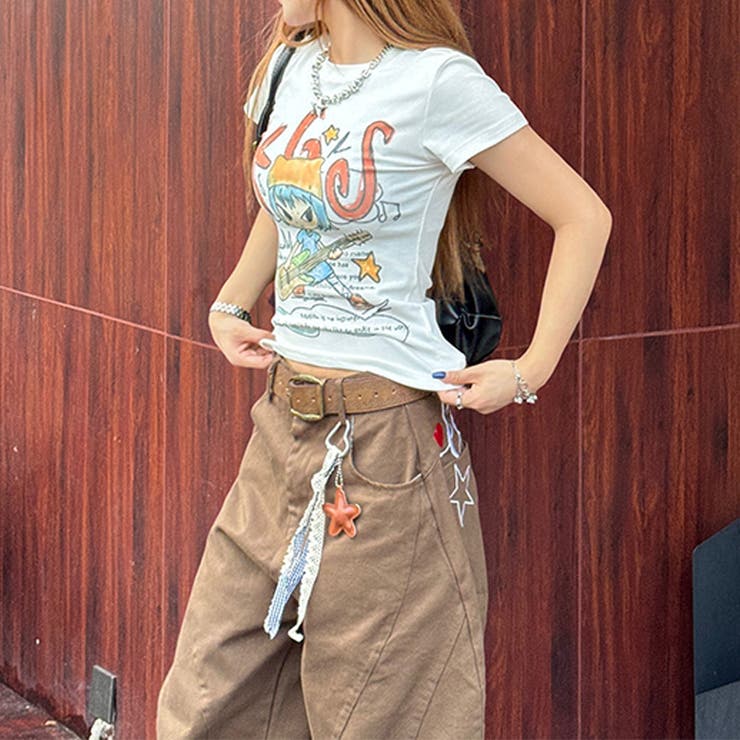 2025秋☆ユニセックス☆ストリートレトロスターロゴ刺繍デニムパンツ | 17kg | 詳細画像9 