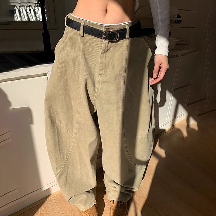 2025秋☆ユニセックス☆シンプル ワイドシルエットフロア丈 カーブデニム | 17kg | 詳細画像6 