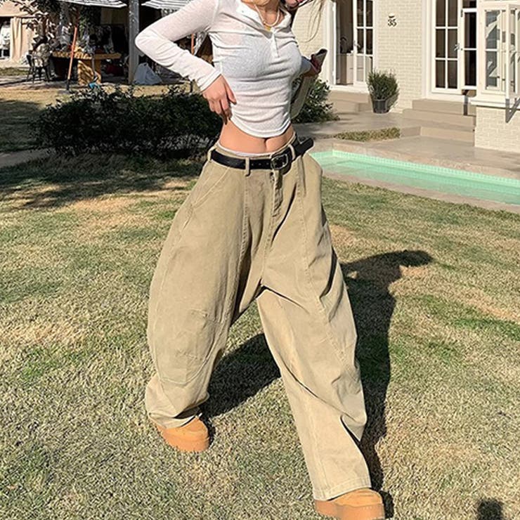 2025秋☆ユニセックス☆シンプル ワイドシルエットフロア丈 カーブデニム | 17kg | 詳細画像11 