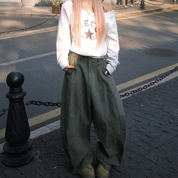 2025秋☆ユニセックス☆シンプル ワイドシルエットフロア丈 カーブデニム | 17kg | 詳細画像14 