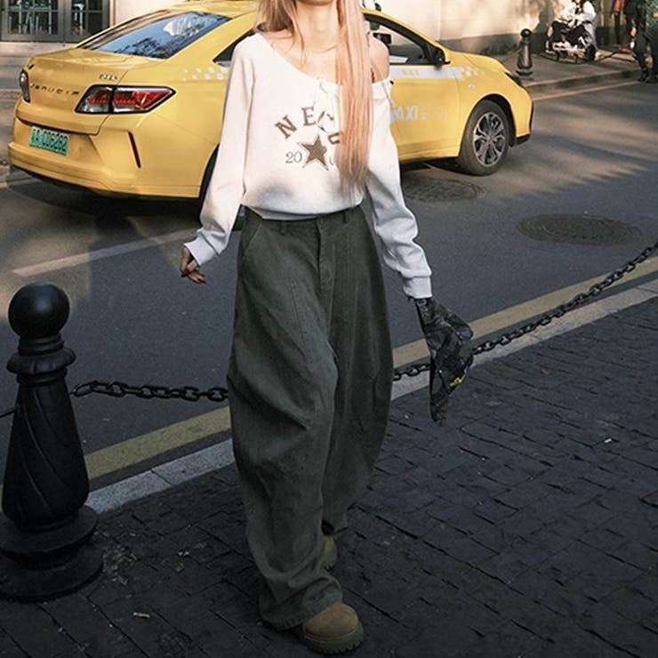 2025秋☆ユニセックス☆シンプル ワイドシルエットフロア丈 カーブデニム | 17kg | 詳細画像15 